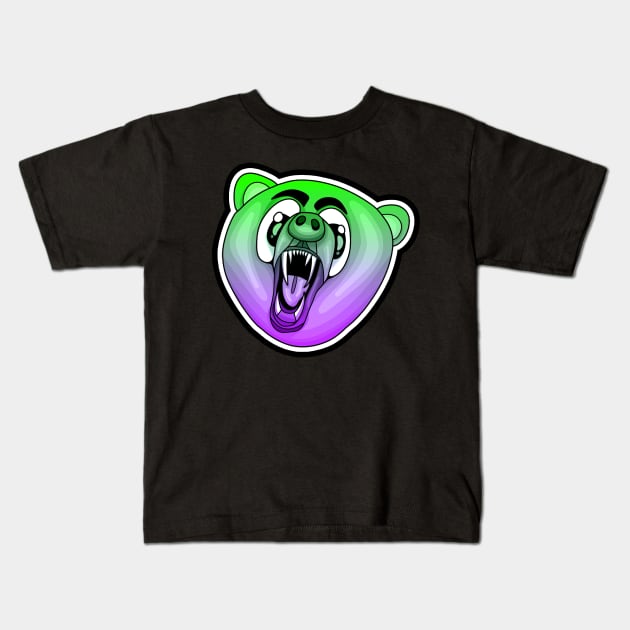 Purple Green Bear 2.0 Kids T-Shirt by ggheat6